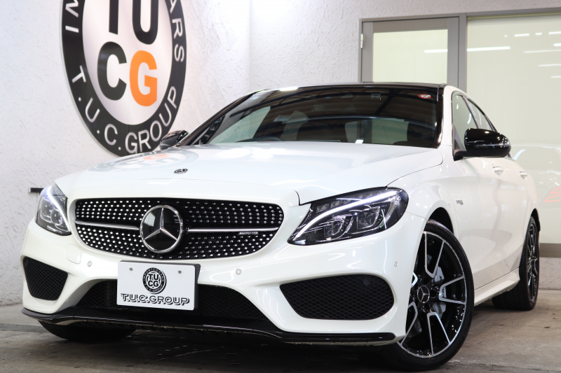 AMG Cクラス C43 4MATIC ｴｸｽｸﾙｰｼﾌﾞ&ﾚｰﾀﾞｰｾｰﾌﾃｨPKG　中期 ｷｰﾚｽｺﾞｰ 黒本革 ﾊﾟﾉﾗﾏSR ﾍｯﾄﾞｱｯﾌﾟD HDDﾅﾋﾞTV BT音楽 ﾌﾞﾙﾒｽﾀｰ ﾊﾞｯｸｶﾒﾗ PTS LEDﾗｲﾄ ﾌｯﾄﾄﾗﾝｸOP AMG専用装備&ﾁｭｰﾆﾝｸﾞﾀﾞｲﾅﾐｯｸｾﾚｸﾄ 9AT　2年保証