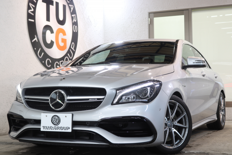 AMG CLAクラス CLA45 4MATIC ﾚｰﾀﾞｰｾｰﾌﾃｨPKG　後期 ｷｰﾚｽｺﾞｰ 黒本革 ｼｰﾄﾋｰﾀｰ HDDﾅﾋﾞTV ｽﾏﾎ連携 ﾊﾞｯｸｶﾒﾗ PTS LEDﾗｲﾄ AMG強化ﾌﾞﾚｰｷ AMG専用装備&ﾁｭｰﾆﾝｸﾞ ﾀﾞｲﾅﾐｯｸｾﾚｸﾄ 7AT　2年保証