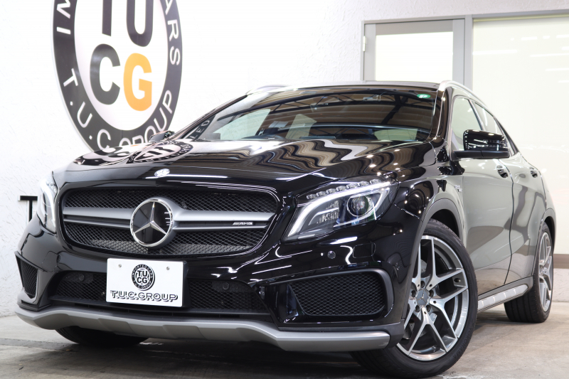 AMG GLA GLA45 4MATIC ﾚｰﾀﾞｰｾｰﾌﾃｨPKG　中期 ｷｰﾚｽｺﾞｰ 黒本革 ｼｰﾄﾋｰﾀｰ ﾊﾟﾉﾗﾏSR HDDﾅﾋﾞTV BT音楽 ﾊﾞｯｸｶﾒﾗ PTS 自動ﾃｰﾙｹﾞｰﾄ AMG強化ﾌﾞﾚｰｷ AMG専用装備&ﾁｭｰﾆﾝｸﾞ ﾀﾞｲﾅﾐｯｸｾﾚｸﾄ　2年保証