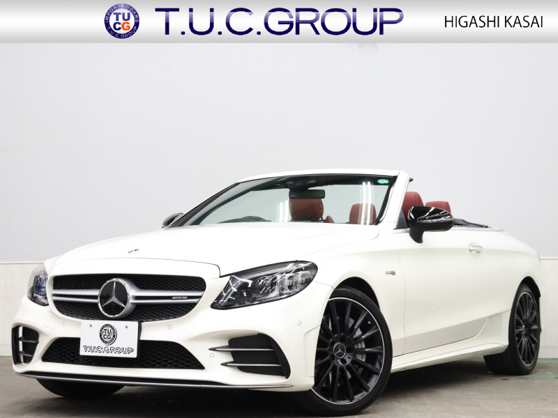 AMG Cクラス C43 4MATIC ｶﾌﾞﾘｵﾚ ﾚｰﾀﾞｰSP　後期 ｷｰﾚｽGO MEｺﾈ 赤革 赤幌 ｴｱｽｶｰﾌ ﾅﾋﾞTV ﾍｯﾄﾞｱｯﾌﾟD ﾌﾞﾙﾒｽﾀｰ Carplay LEDﾍｯﾄﾞﾗｲﾄ ﾏﾙﾁｶﾗｰｱﾝﾋﾞｴﾝﾄ AMGｴｱﾛ 19AW　2年保証付