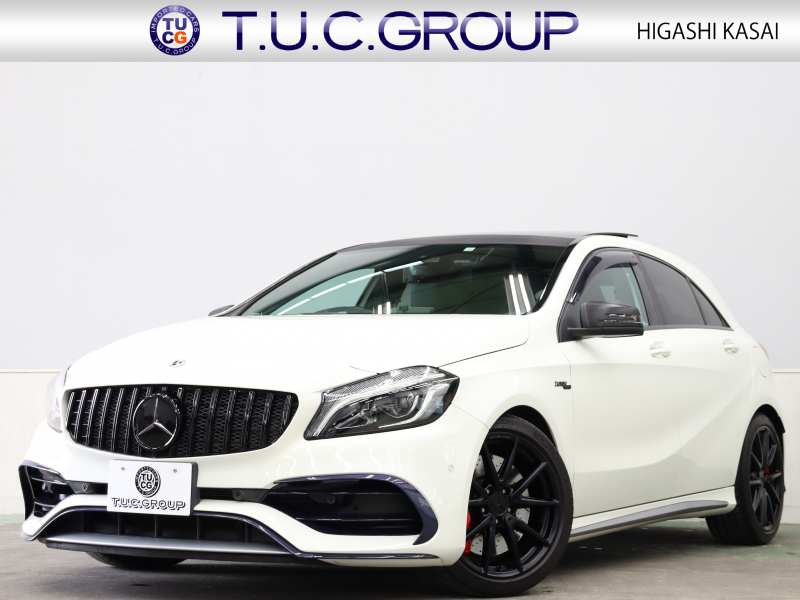 AMG Aクラス A45 4MATIC ﾚｰﾀﾞｰSP　後期 Pｽﾀ ECO 黒革ｼｰﾄ ｼｰﾄﾋｰﾀｰ ﾊﾟﾉﾗﾏSR HDDﾅﾋﾞTV BTｵｰﾃﾞｨｵ Bｶﾒﾗ LEDﾍｯﾄﾞﾗｲﾄ AMGｽﾎﾟｰﾂｽﾃｱﾘﾝｸﾞ AMGｴｱﾛ&18AW ﾊﾟﾌｫｰﾏﾝｽｴｸﾞｿﾞｰｽﾄ ﾊﾟﾅﾒﾘｶｰﾅG　2年保証付