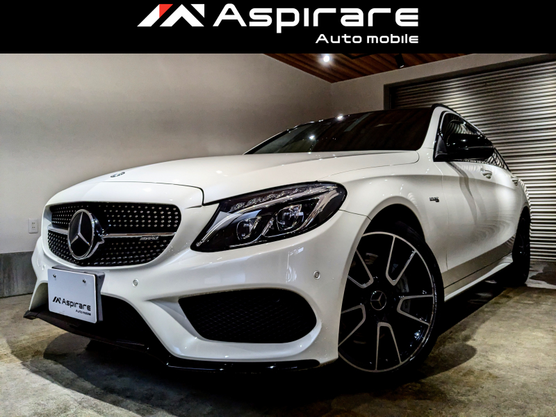 AMG Cクラス C43ステーションワゴン　4マチック　パノラマサンルーフ　19インチアルミホイール　黒革　レーダーセーフティPKG　ブルメスターサウンドシステム