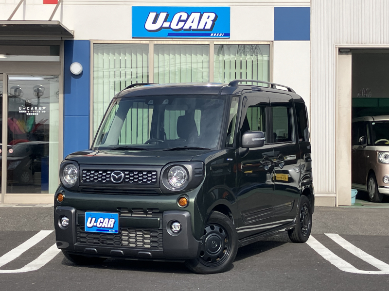 マツダ フレアワゴン タフスタイル　ハイブリッドXS　ナビTV・両側電動パワスラ・クルコン・ブレーキサポート・LEDライト・シートヒーター・USB・プッシュスタート・スマートキー