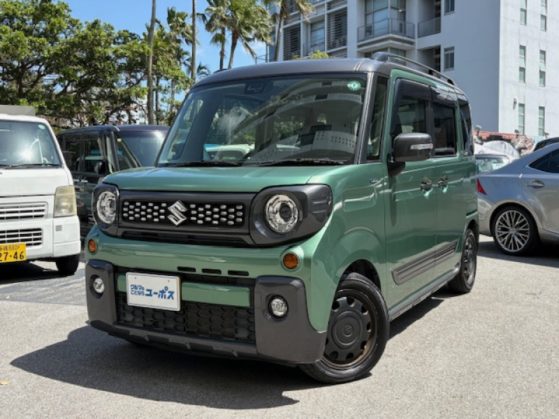 スズキ スペーシアギア ハイブリッドXZ　OP5年保証対象車　スズキセーフティサポート　純正8インチナビ（CD／DVD／Bluetooth）両側パワースライドドア　LEDライト　コーナーセンサー　リアサーキュレーター