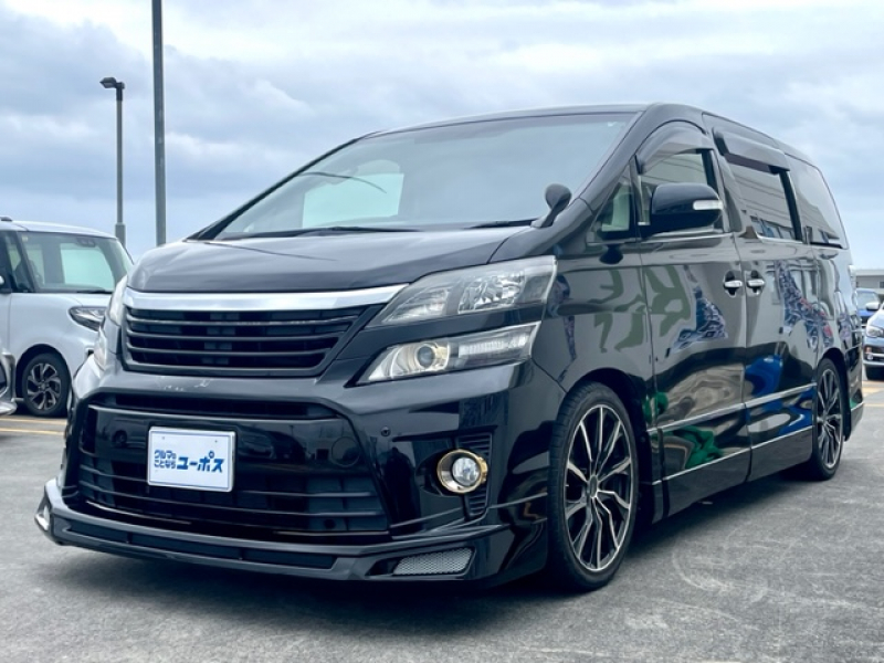 トヨタ ヴェルファイア 2.4Zゴールデンアイズ　ハーフレザーシート　フリップダウンモニター　社外エアロ　社外19インチアルミホイール　