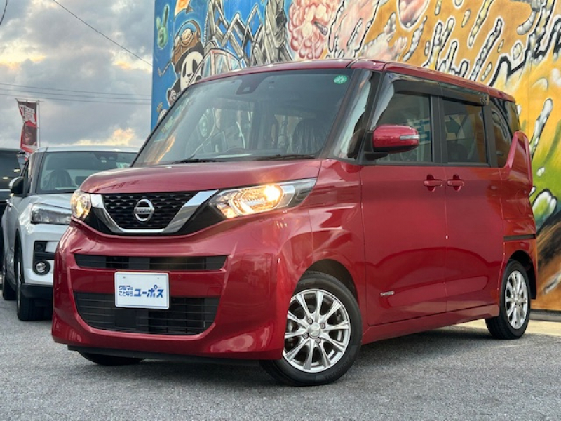 日産 ルークス X　OP10年保証対象車　アラウンドビューモニター　パワースライドドア　ドラレコ　ETC　クリアランスソナー　純正ナビ（CD／DVD／Bluetooth）　社外14インチアルミホイール