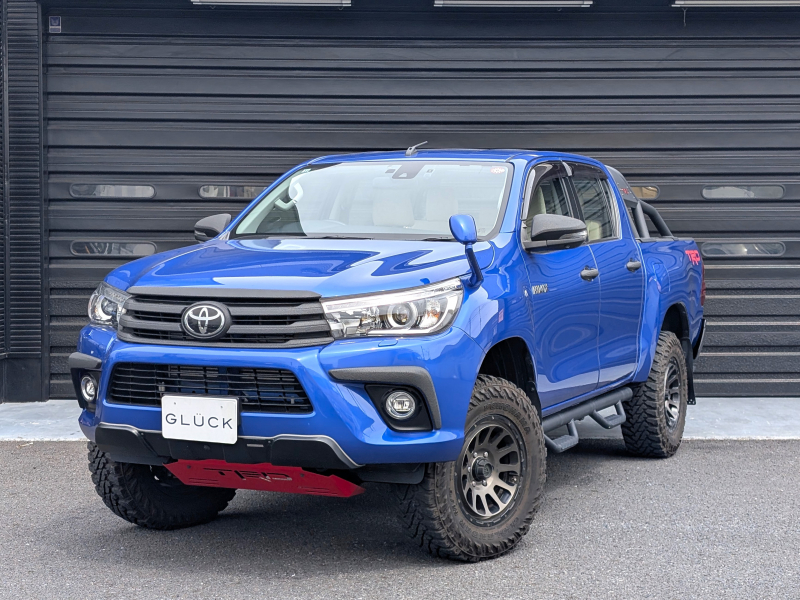 トヨタ ハイラックスピックアップ 4ドア2.4Zディーゼルターボ 4WD　BATTLEZ足廻り・マフラー　デルタフォース17インチアルミ　M/Tタイヤ　TRDスポーツバー