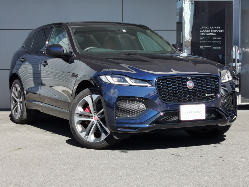 ジャガー F-PACE RダイナミックHSE2.0L P250 4WD 1オーナ 禁煙車 H/Cフロントシート スライディングルーフ キャリパーレッド シエナタンレザー ブラックエクステリアパック シートメモリー プレミアムキャビンライト ACC 3Dカメラ