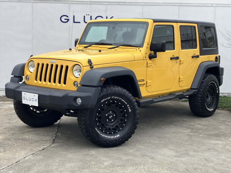 ジープ ラングラー アンリミテッド スポーツ 4WD　リフトアップ   Mud‐TerrainT/A 17インチKMCホイール フリーダムトップ サイドステップ ナビゲーションシステム ナンバー移設