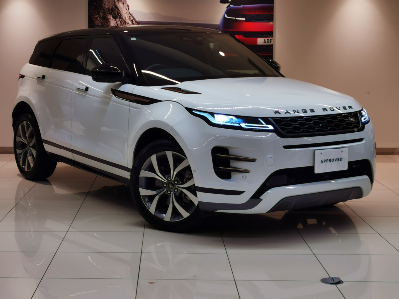 ランドローバー レンジローバー EVOQUE Rダイナミック S 2.0L D200 AWD 1オーナー 白/黒革シート フロントシートヒーター OP20インチアルミホイール ACC プレミアムLEDヘッドライト パワーテールゲート ブラインドスポットモニター ブラックコントラストルーフ ステアリングヒーター